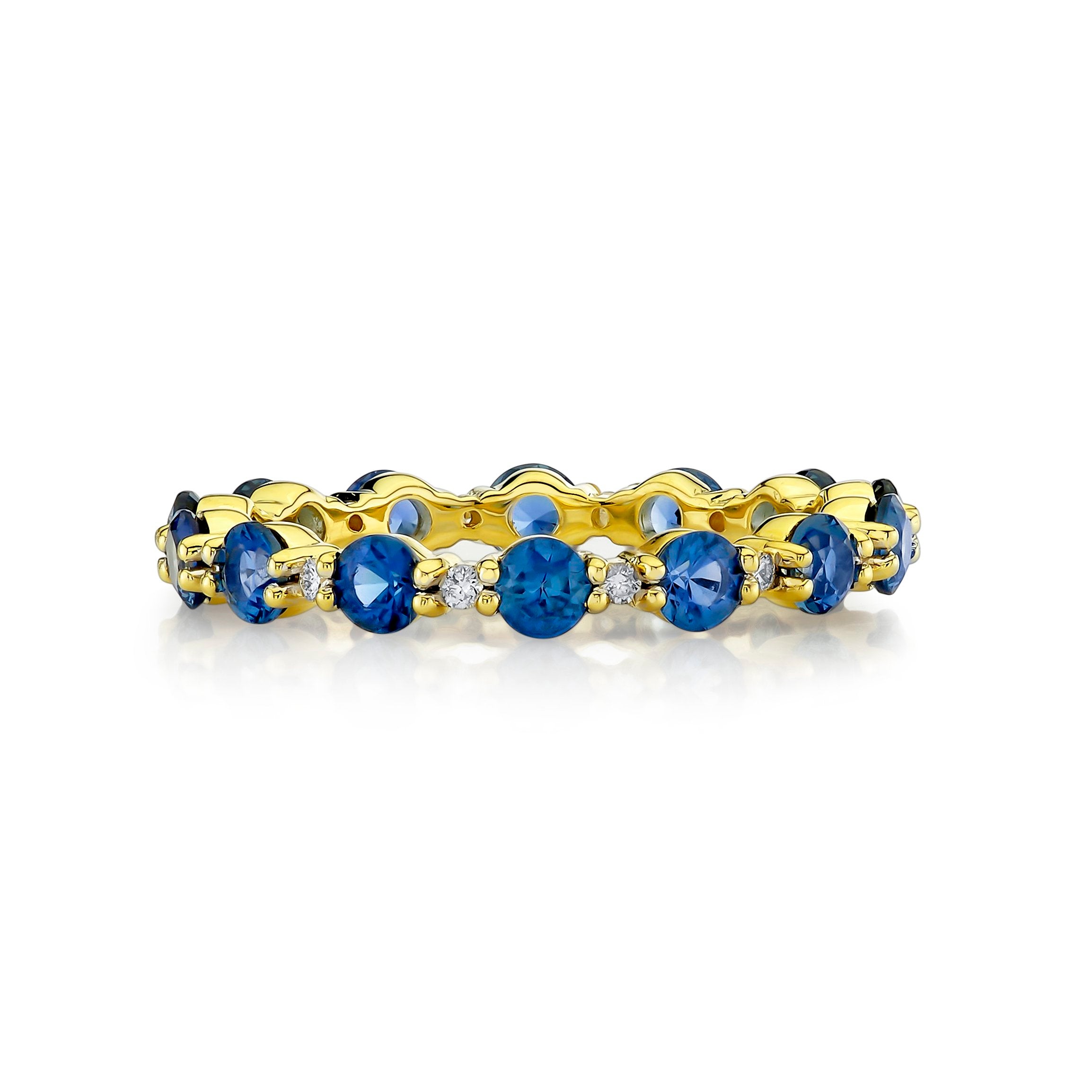 Blue Sapphire & White Diamond Eternity Band