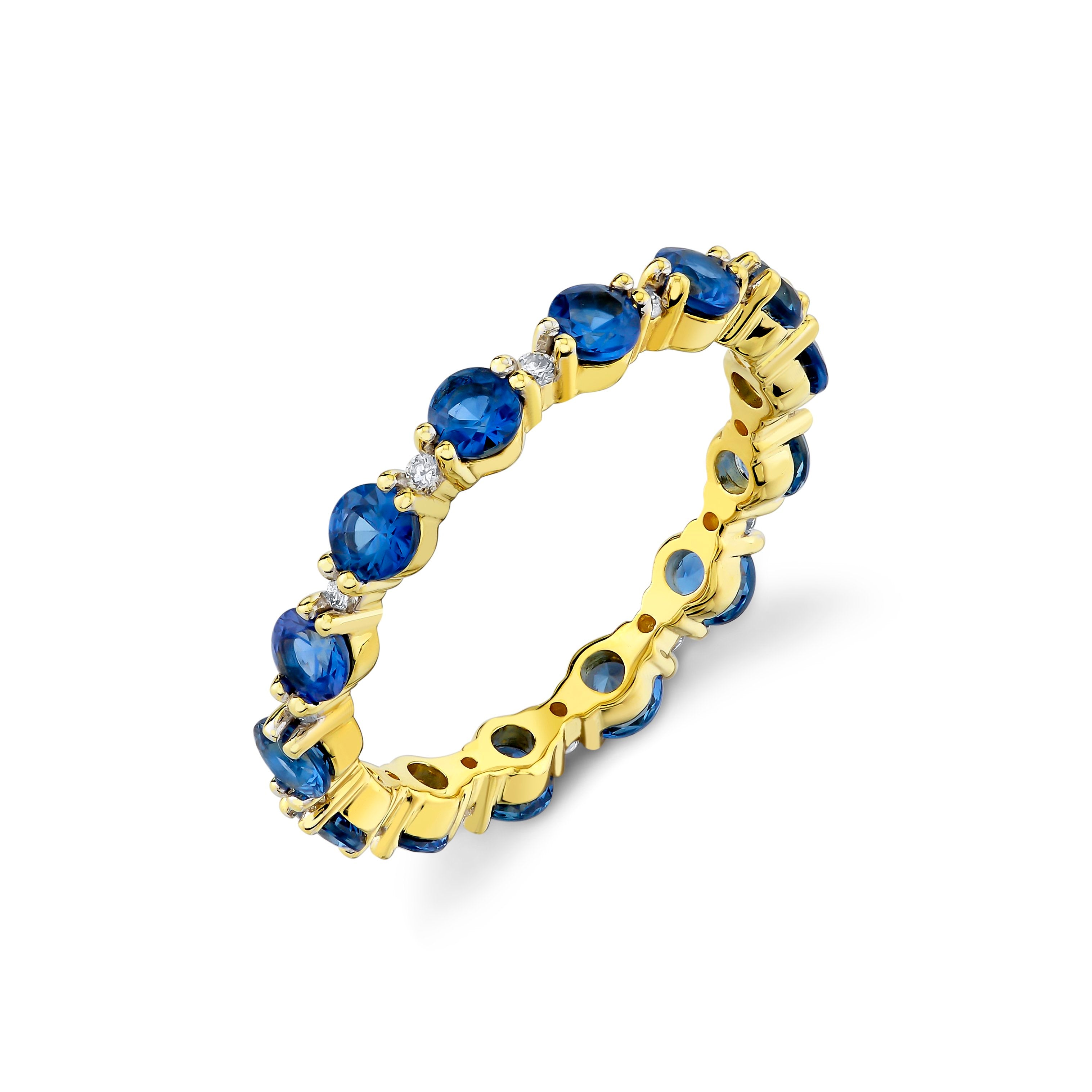 Blue Sapphire & White Diamond Eternity Band