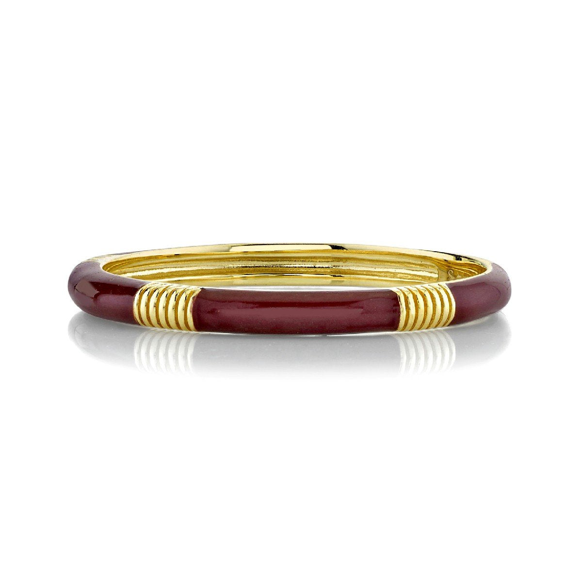 Maroon Enamel Band With Goild Strie Stations