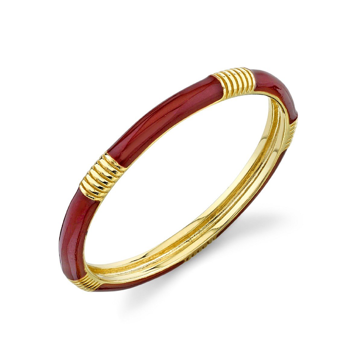 Maroon Enamel Band With Goild Strie Stations