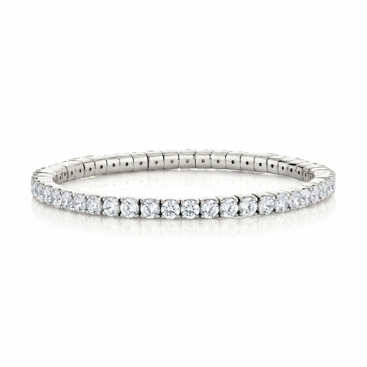 White Topaz Stretch Tennis Bracelet