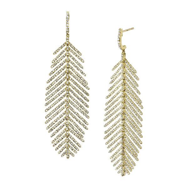 65mm Diamond Feather Earrings