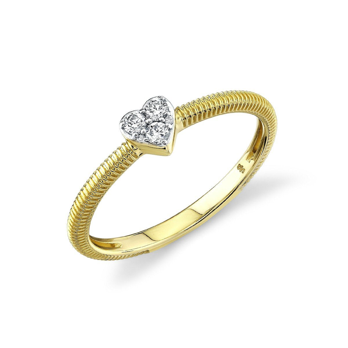 Pave Diamond Heart Ring