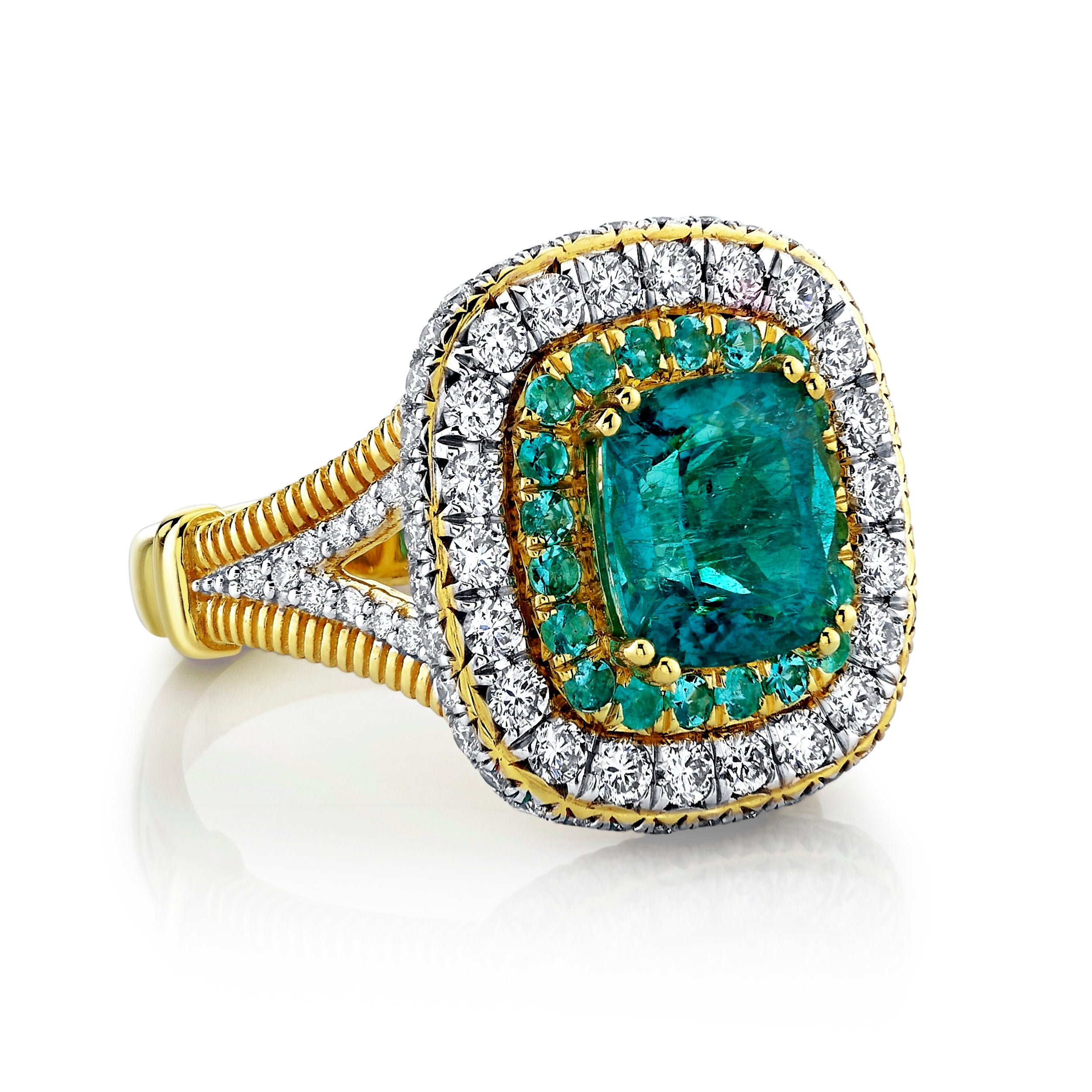 Paraiba And Diamond Ring