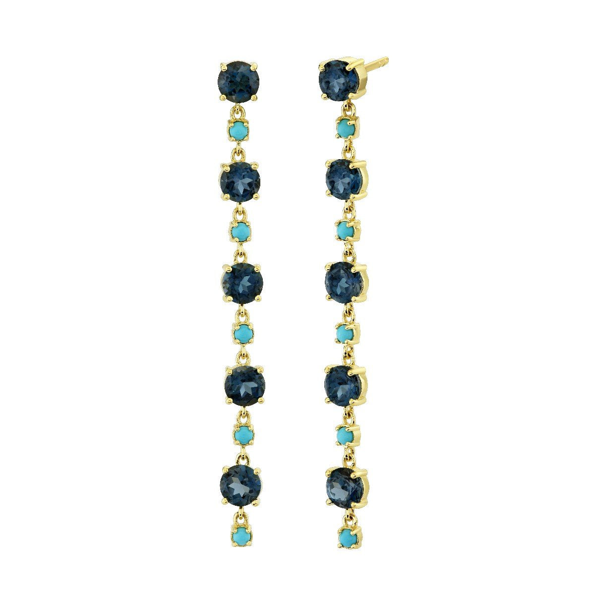 London Blue Topaz And Turquoise Drop Earrings