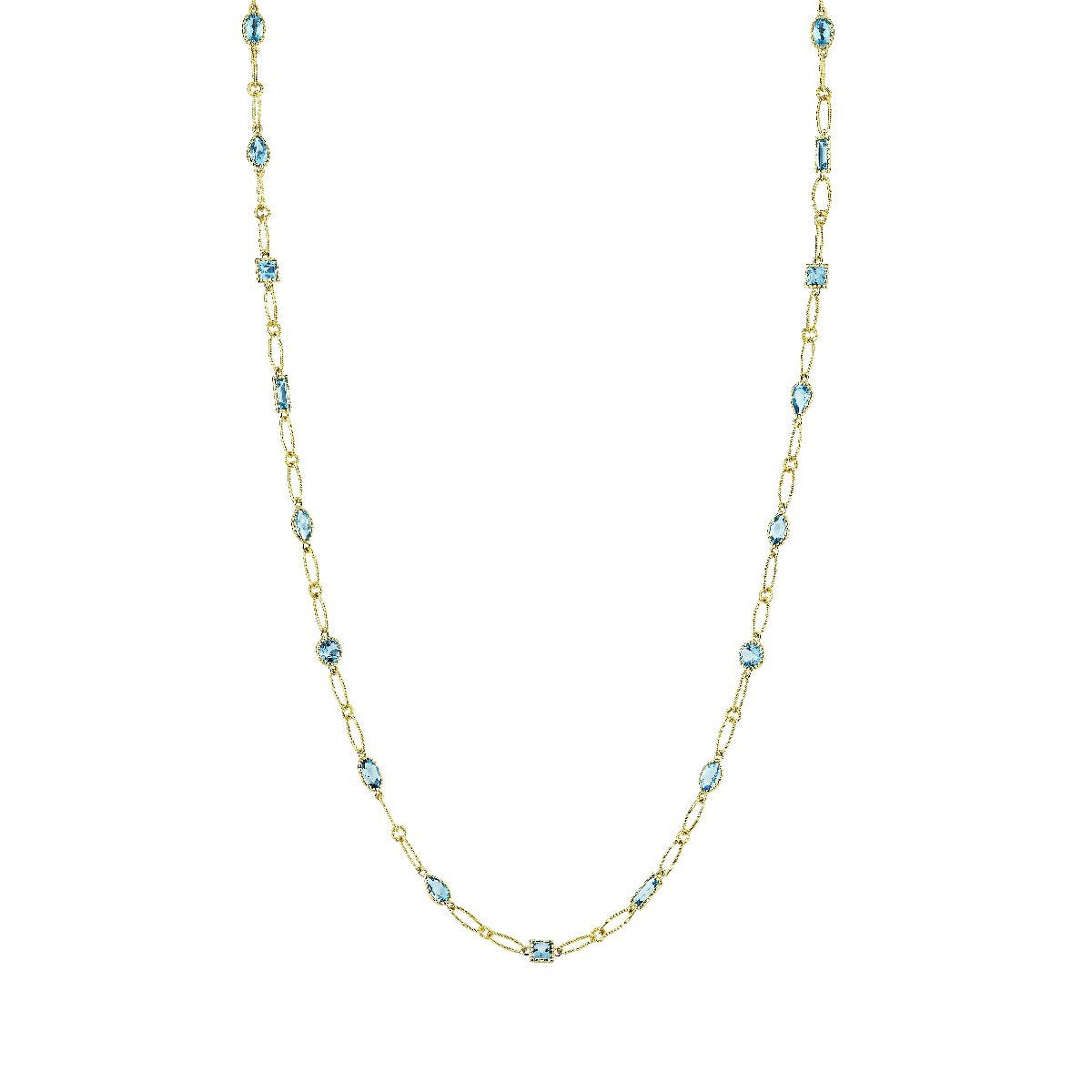 Swiss Blue Topaz Mix Shape Lacey Chain