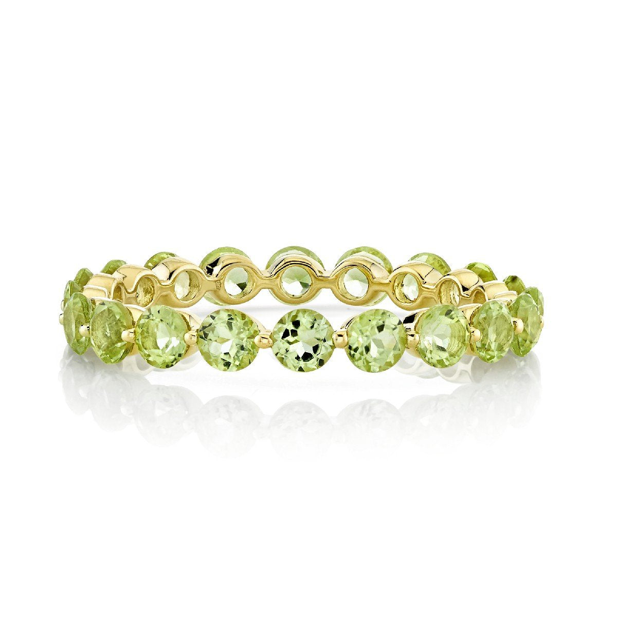 Peridot Eternity Band With Prong Spacers