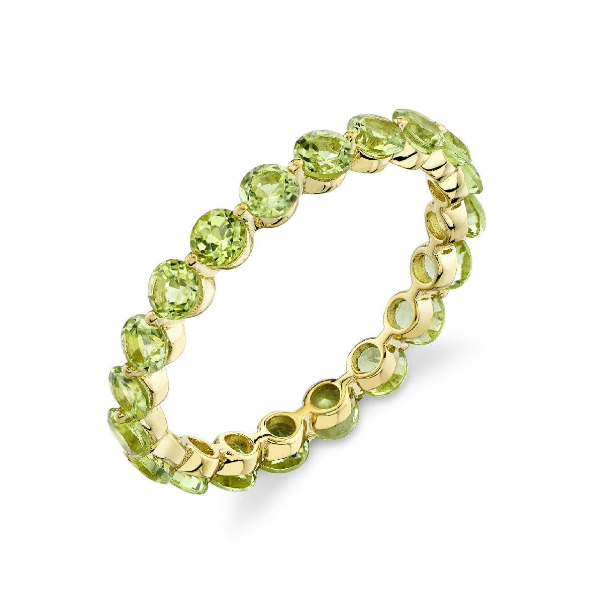 Peridot Eternity Band With Prong Spacers