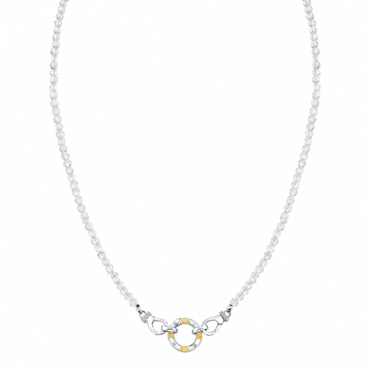 Rainbow Moonstone Bead Chain With Mixed Metal Openable Bale