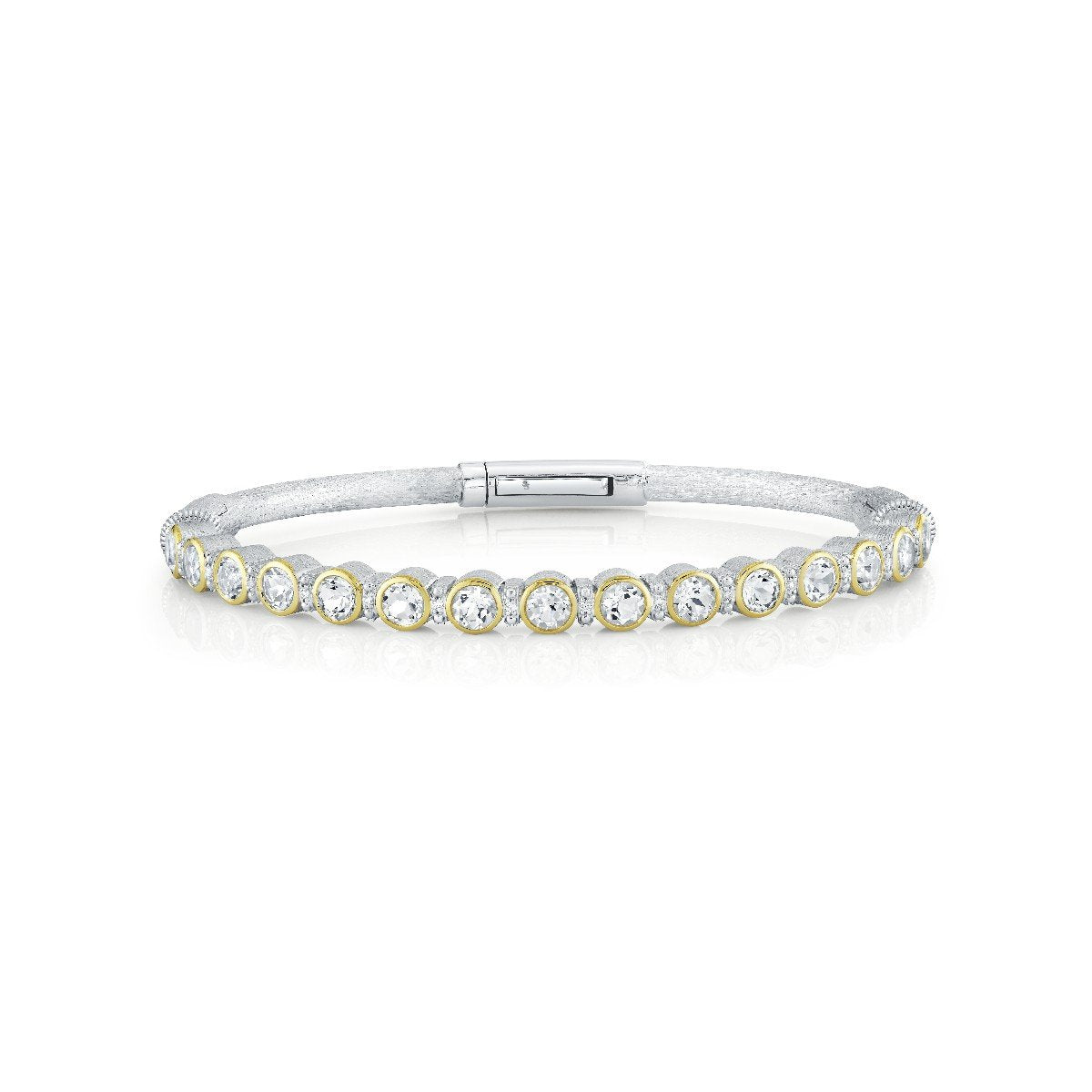 Mix Metal White Topaz & Diamond Bracelet