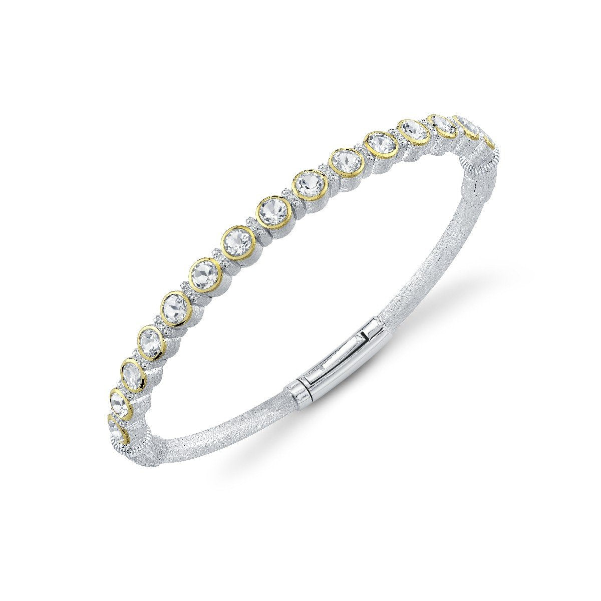 Mix Metal White Topaz & Diamond Bracelet