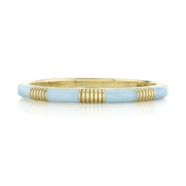 Light Blue Enamel Band With Strie Detail