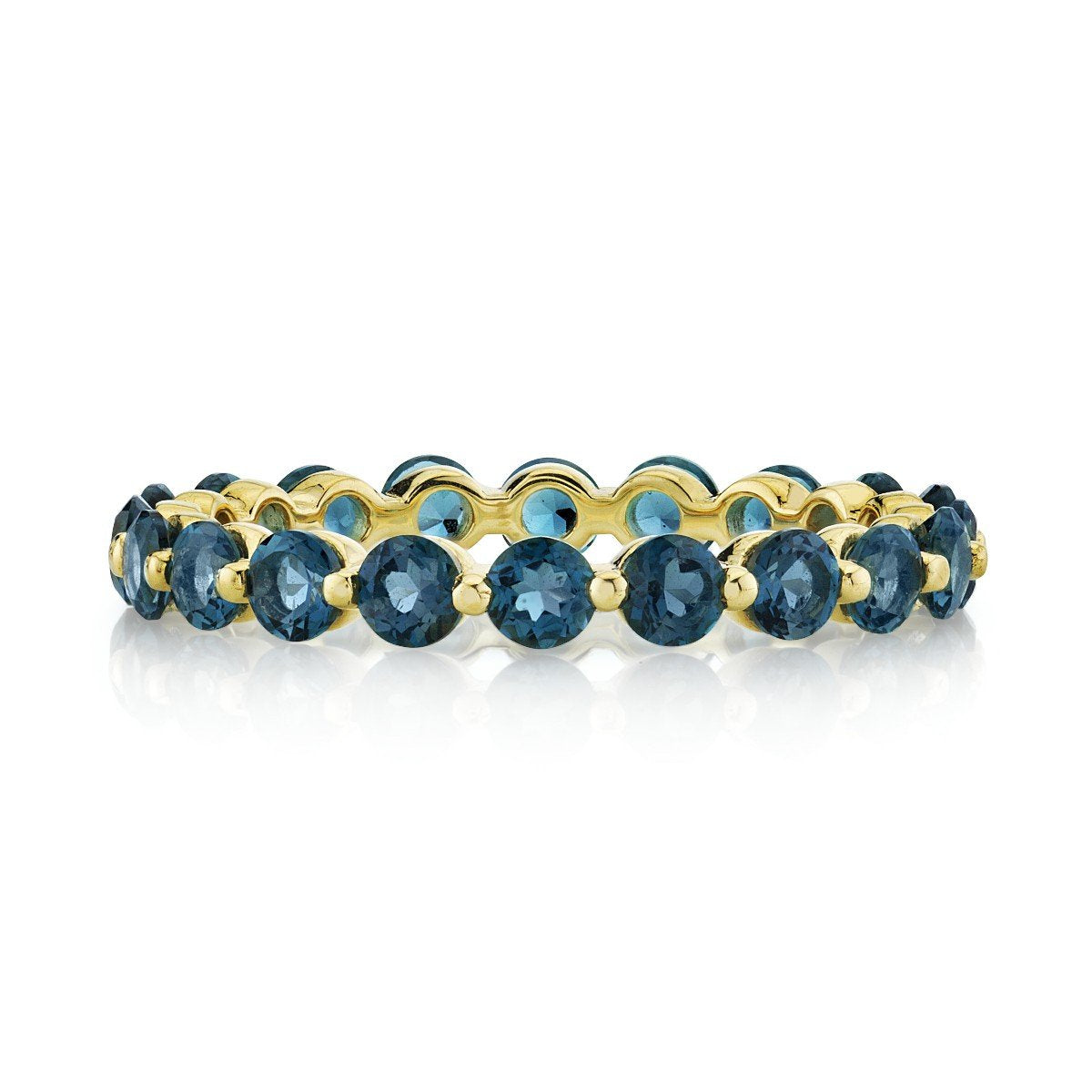 London Blue Topaz Eternity Band With Prong Spacers