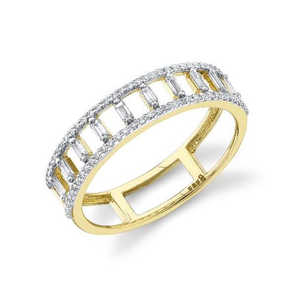 Diamond Baguette Band With Diamond Edges