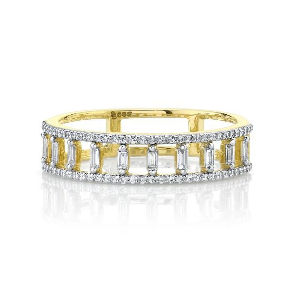 Diamond Baguette Band With Diamond Edges