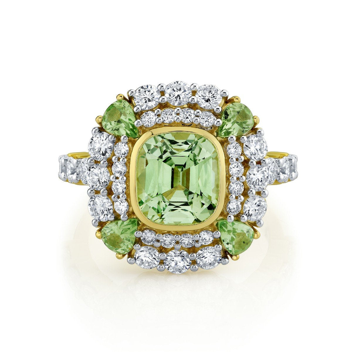 Merelani Mint Garnet And Diamond Ring