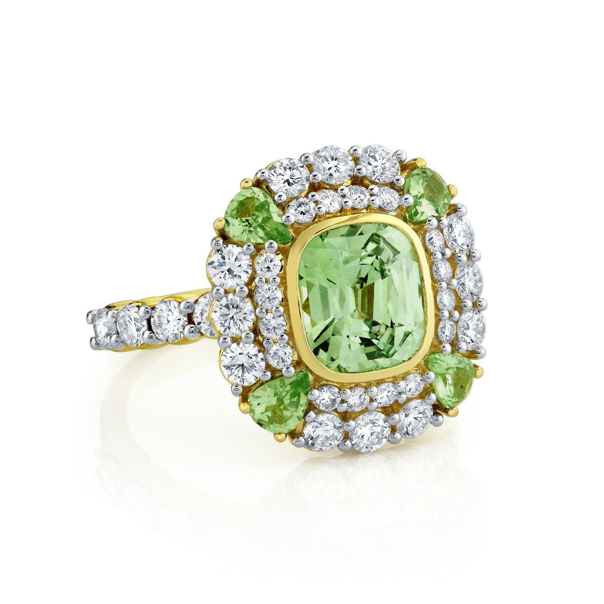 Merelani Mint Garnet And Diamond Ring