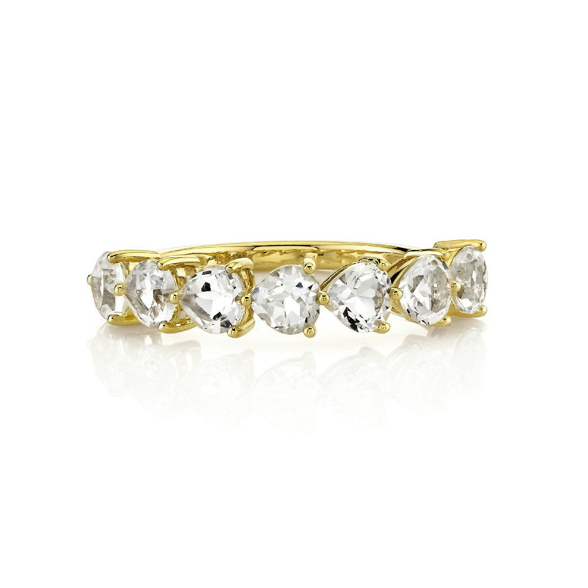 White Topaz Heart Band