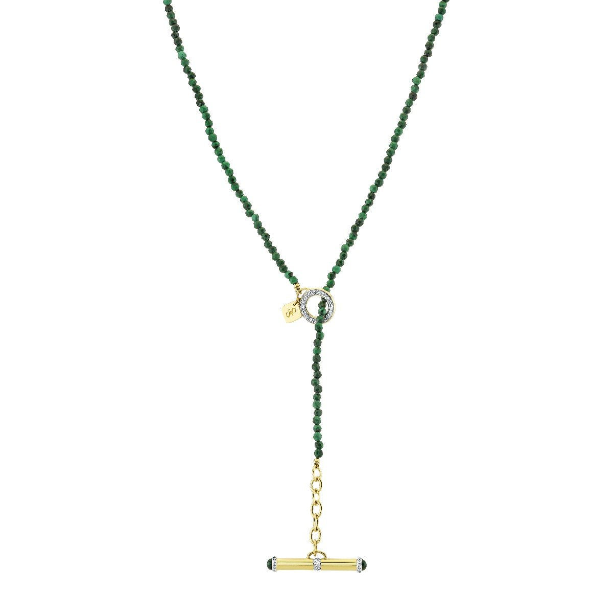 Malachite And Diamond Toggle Necklace