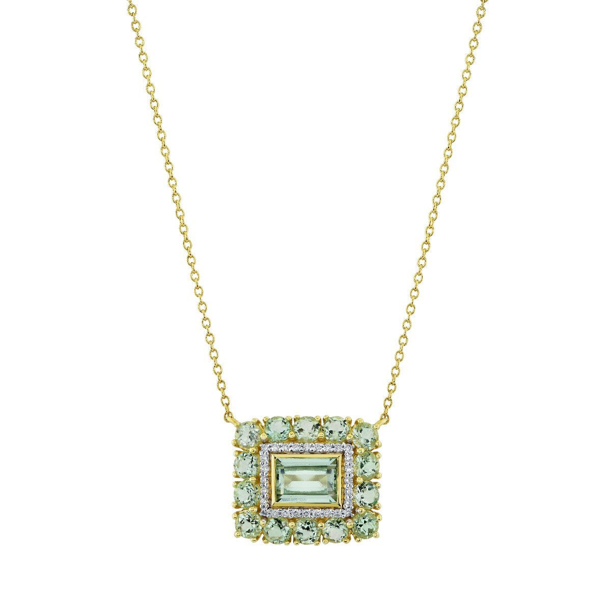 Green Beryl And Diamond Pendant