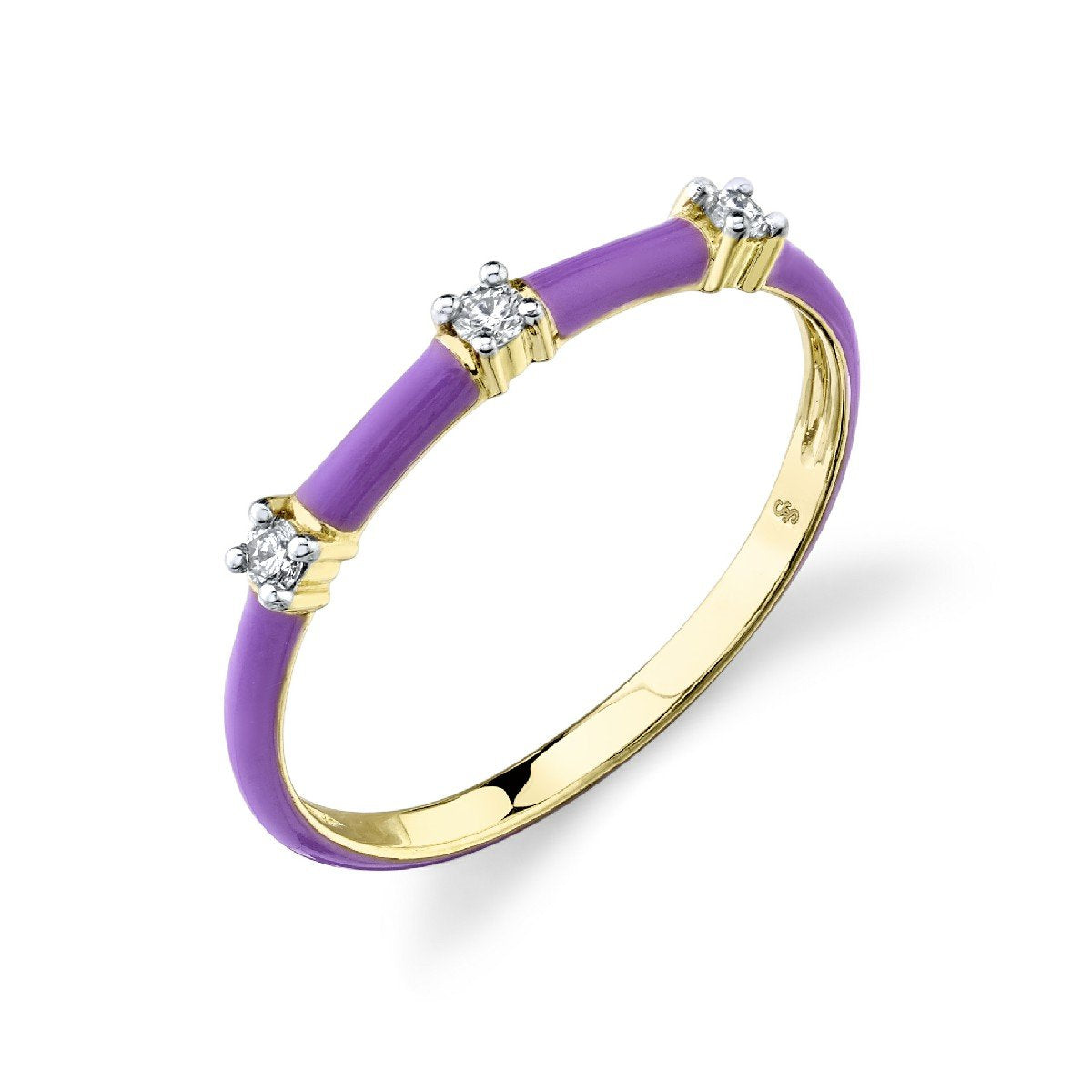 Purple Enamel And Diamond Band