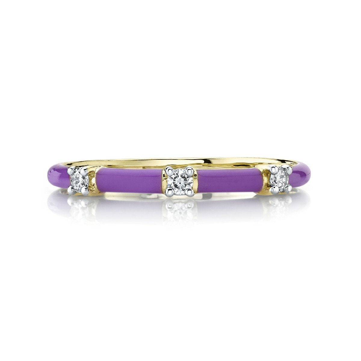 Purple Enamel And Diamond Band