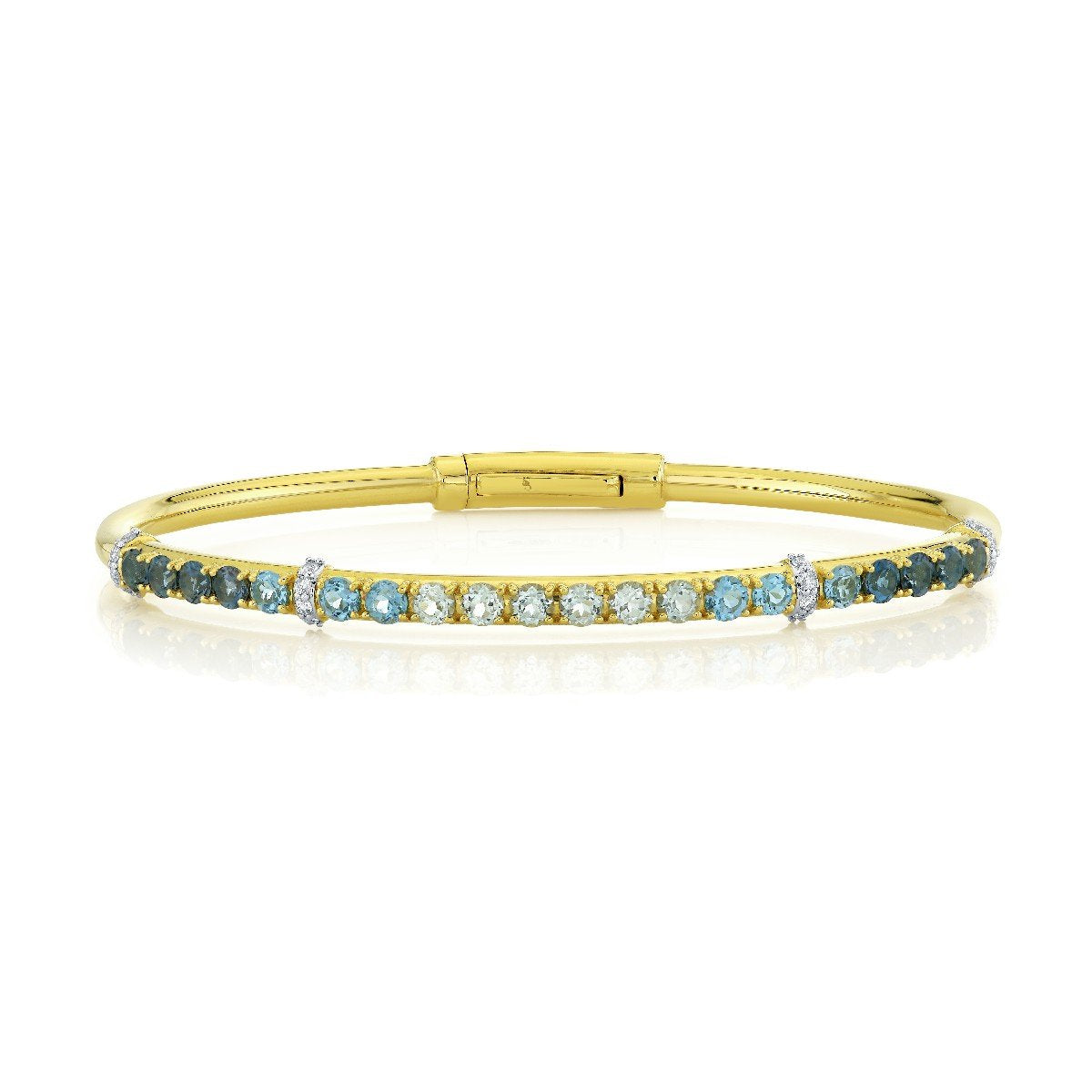 Ombre Blue Topaz Bracelet With Diamonds