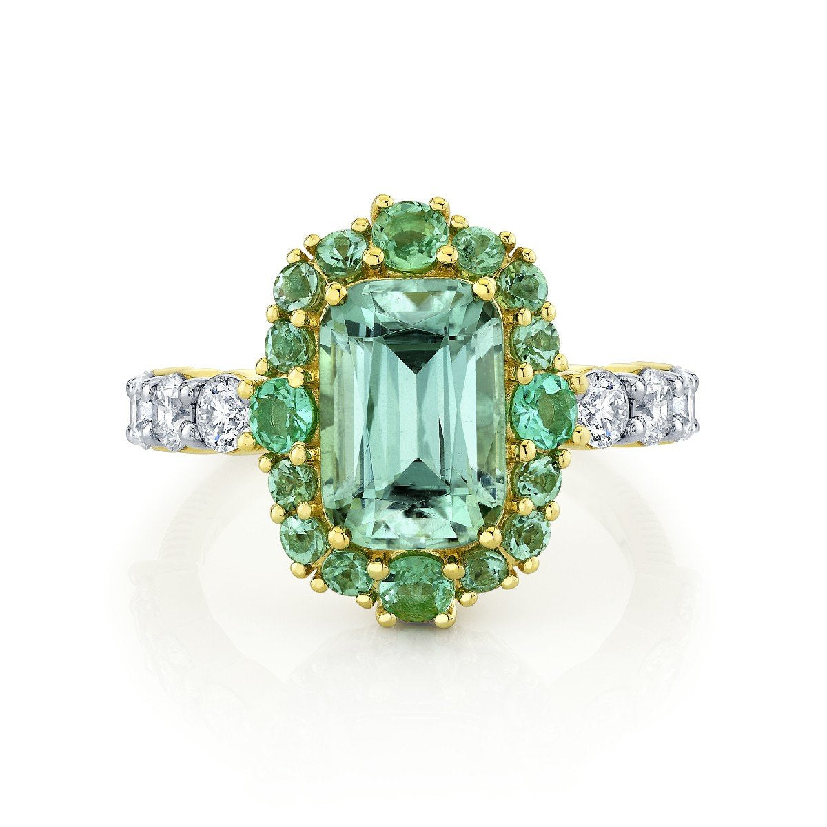 Seafoam Tourmaline And Diamond Ring