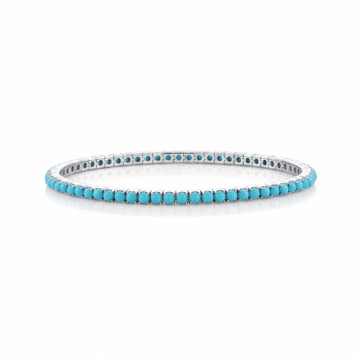 Sterling Silver Turquoise Stetch Tennis Bracelet