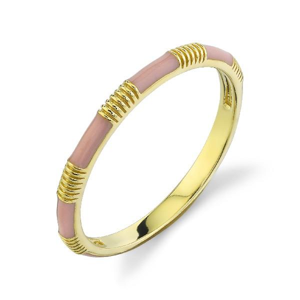 Pink Enamel Band With Strie Detail