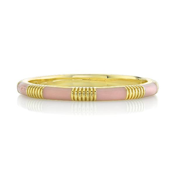 Pink Enamel Band With Strie Detail