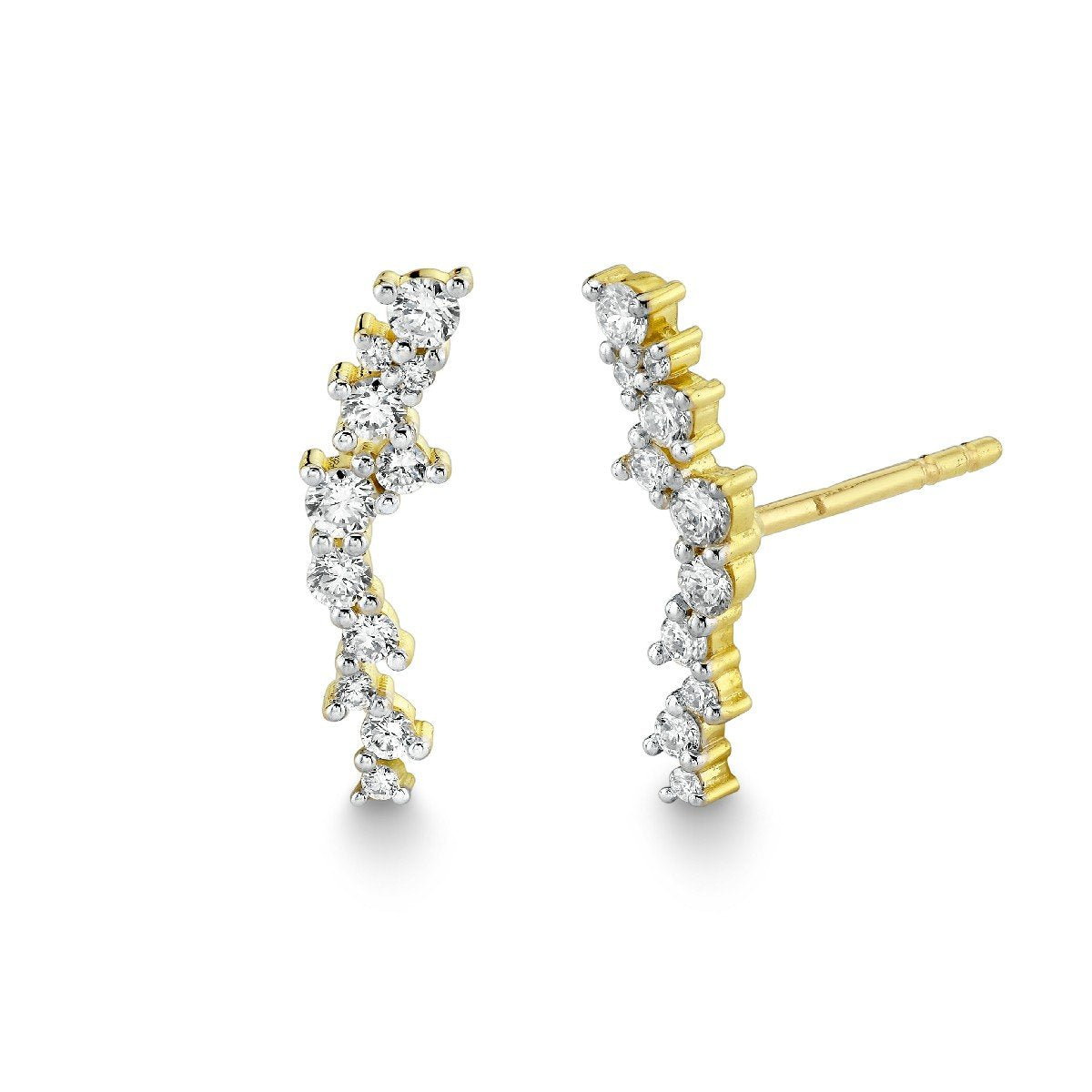 Prong Set Diamond Bar Earrrings