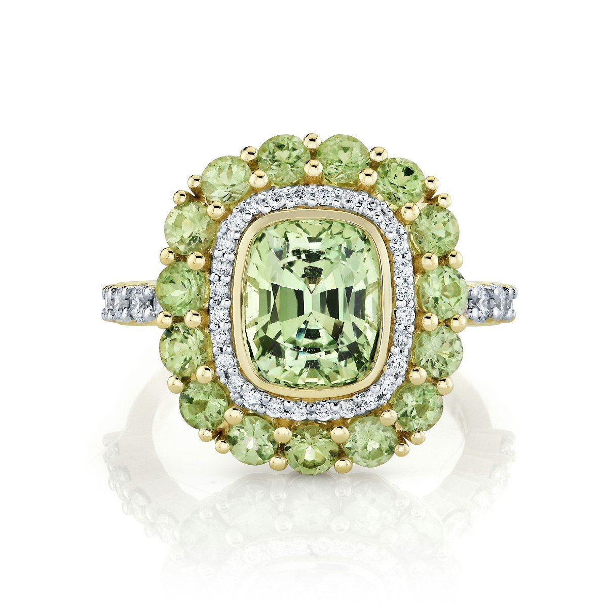 Merelani Mint Green Garnet And Diamond Ring