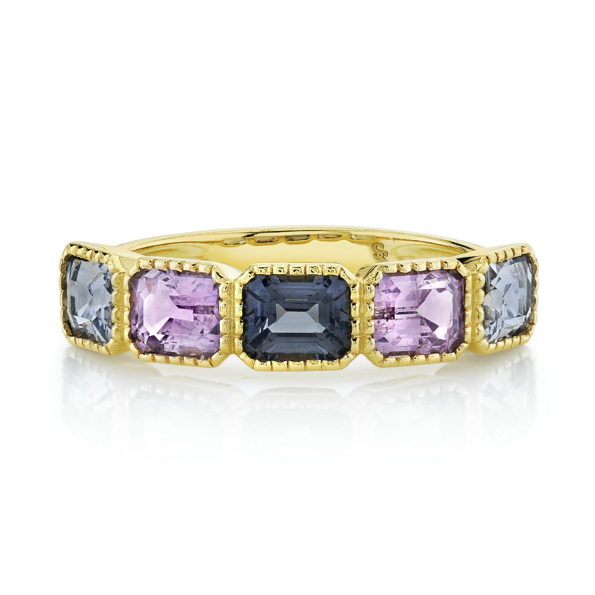 Grey And Rose Spinel Band With Diamonds