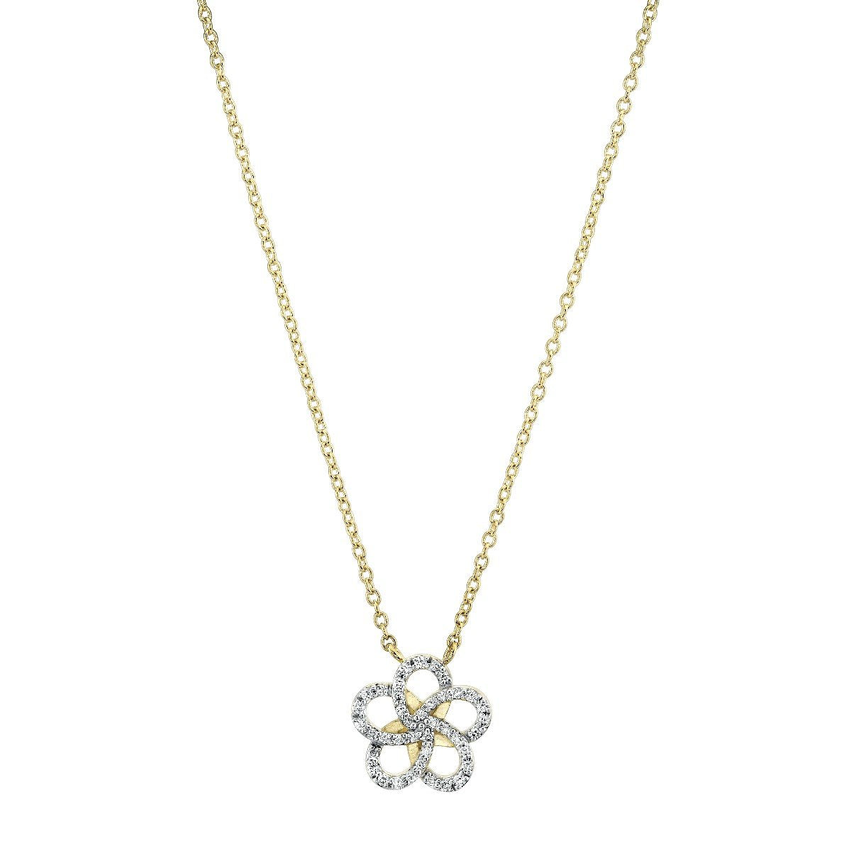 Petite Diamond Flower Pendant