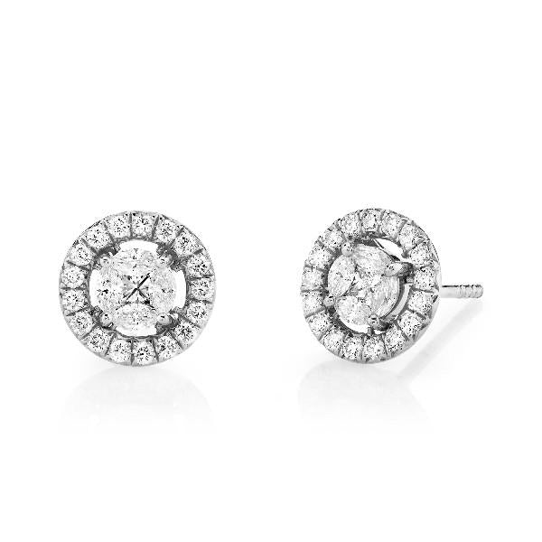 Diamond 1 Carat Look Alike Cipriani Studs With Diamond Removable Jacket