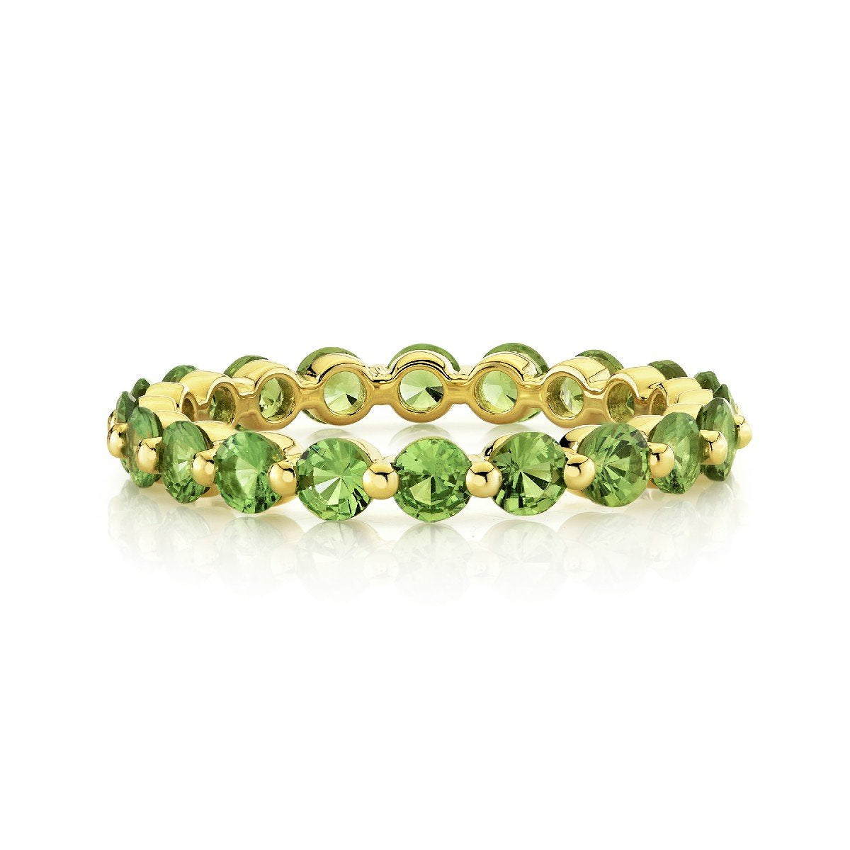 Light Tsavorite Eternity Band With Prong Spacers