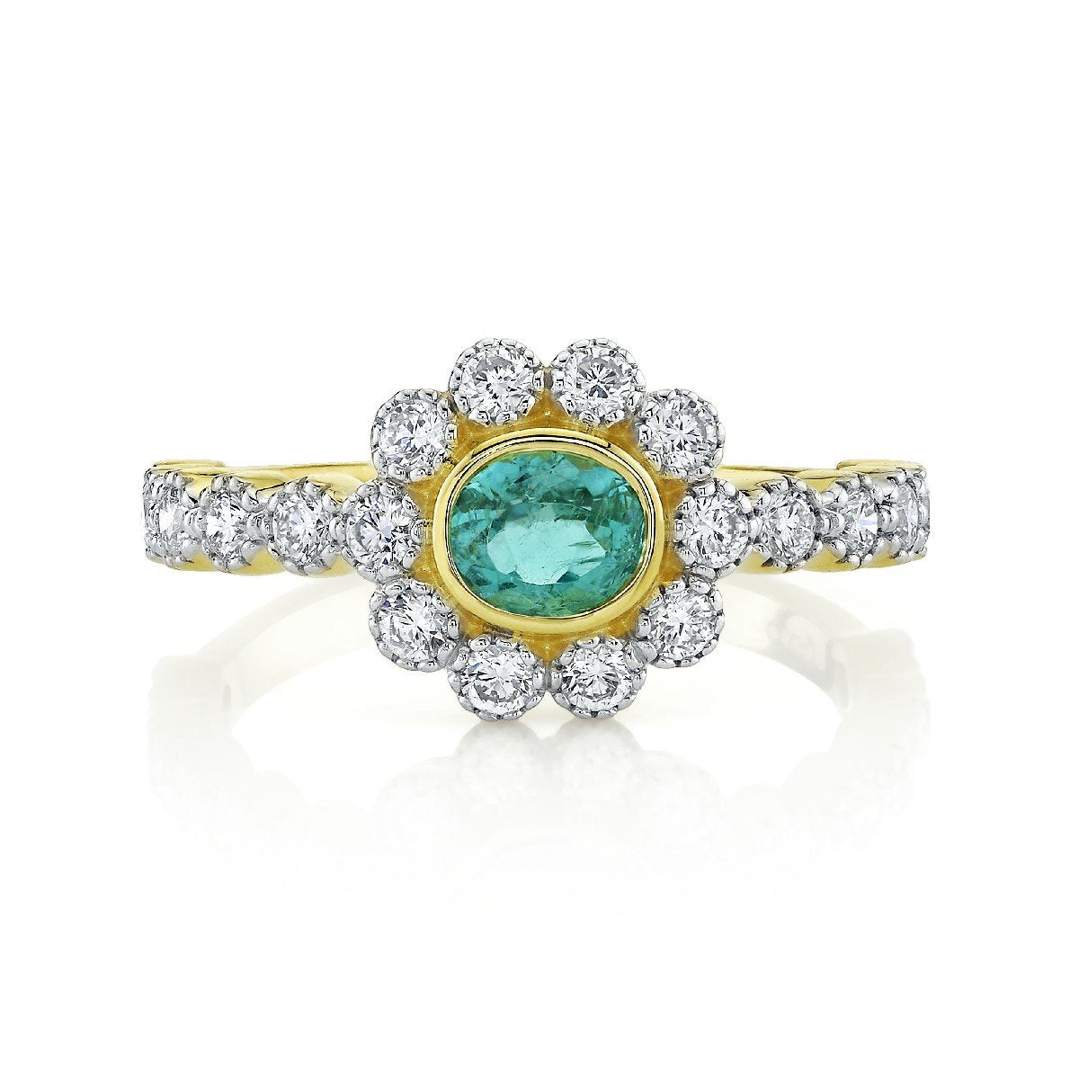 Paraiba Ring With Diamonds