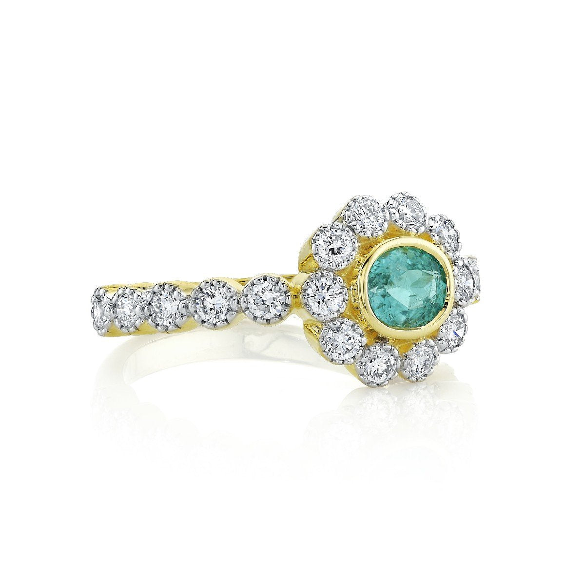 Paraiba Ring With Diamonds