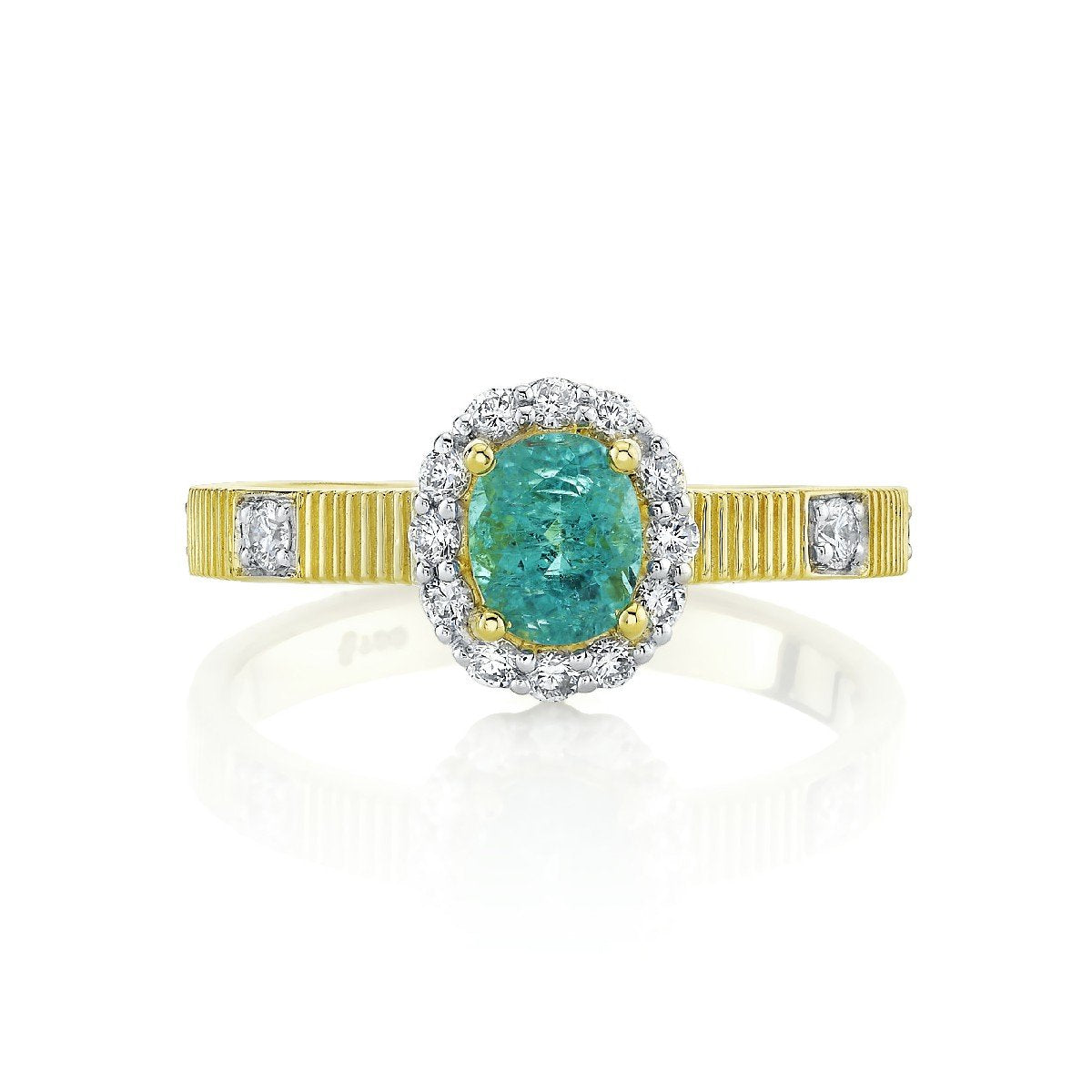 Paraiba Ring With Diamond Halo Ring