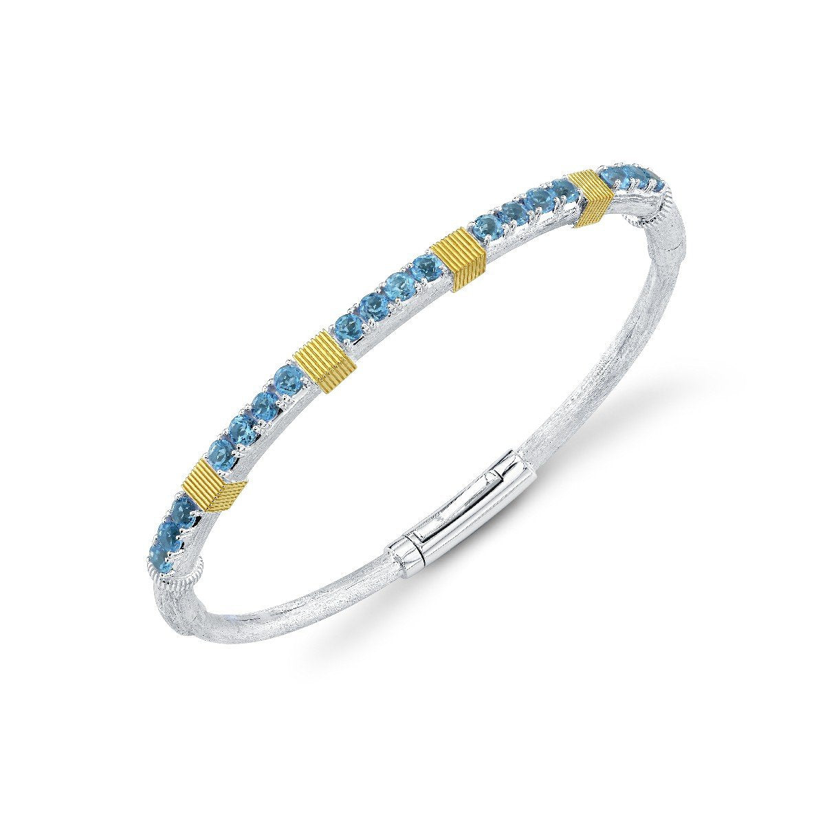 Mixed Metail Swiss Blue Topaz Pave Bracelet