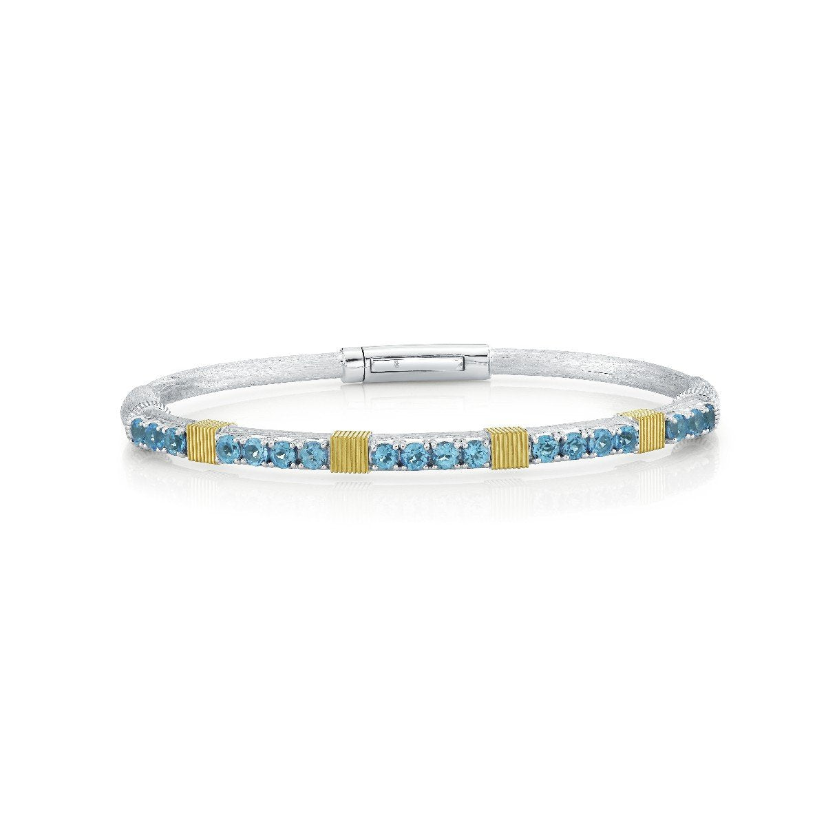 Mixed Metail Swiss Blue Topaz Pave Bracelet