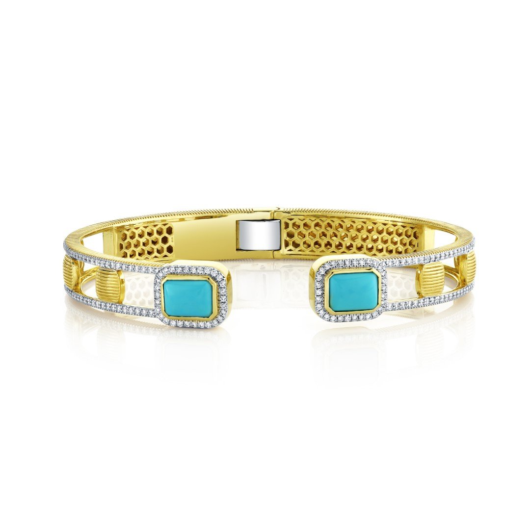 Turquoise And Diamond Bracelet