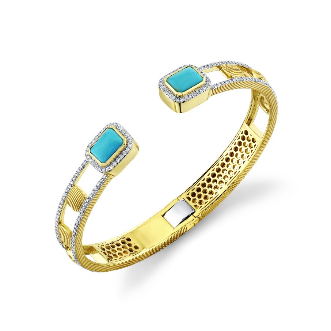 Turquoise And Diamond Bracelet