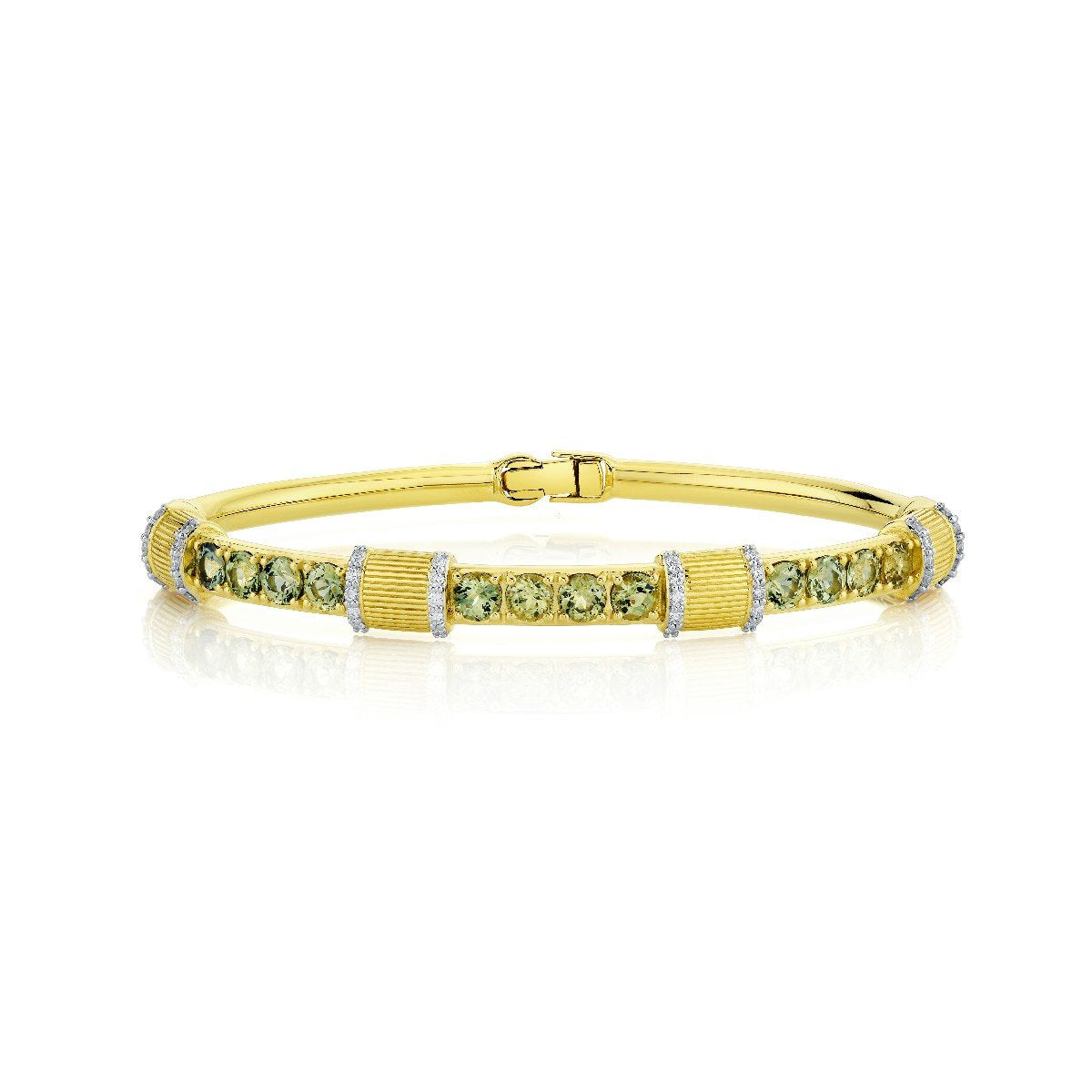 Green Sapphire And Diamond Bracelet
