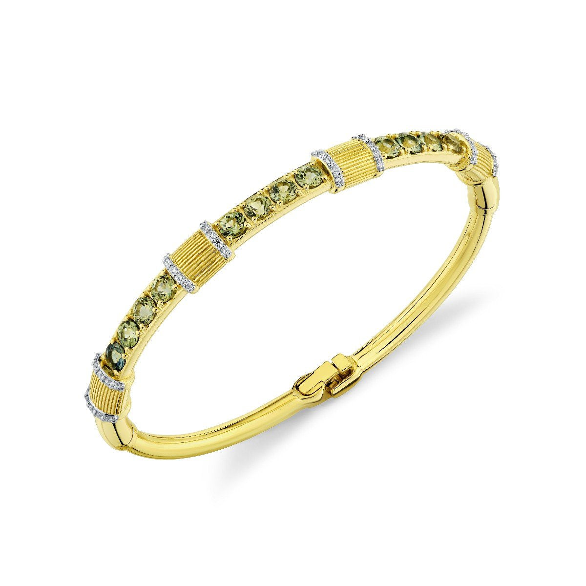 Green Sapphire And Diamond Bracelet