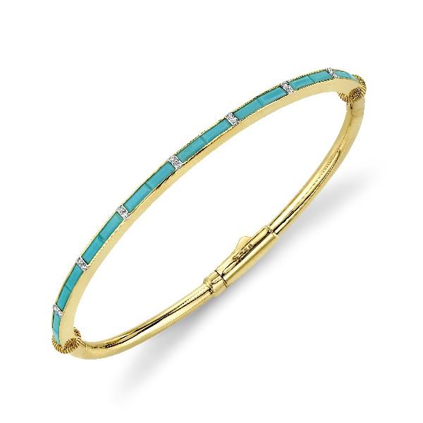 Turquoise Baguette & Diamond Bracelet