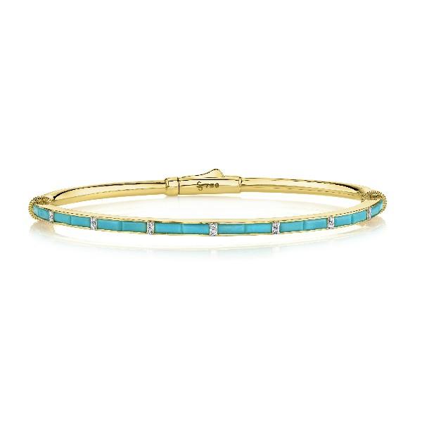 Turquoise Baguette & Diamond Bracelet