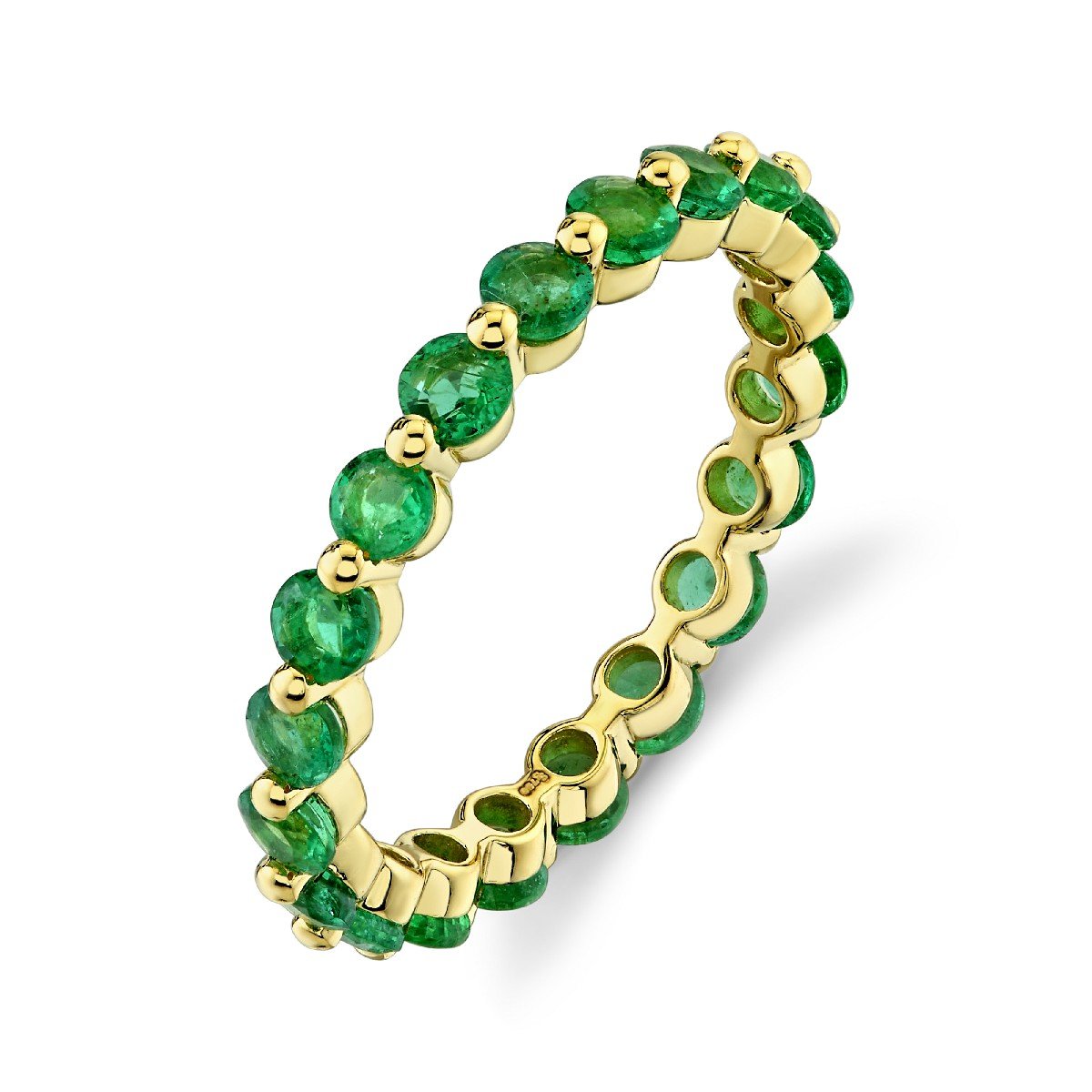 Emerald Eternity Band With Prong Spacers