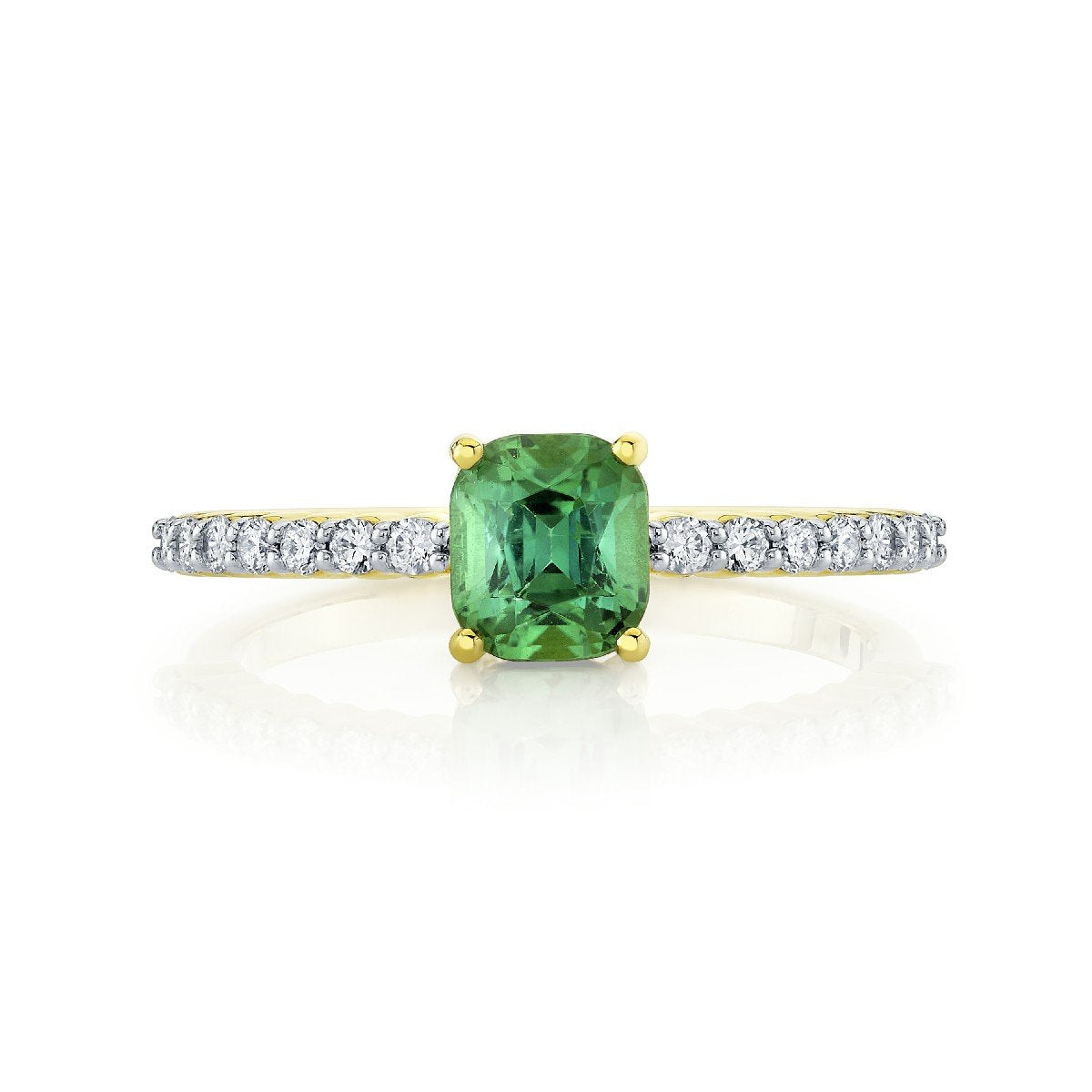 Green Tourmaline And Diamond Ring